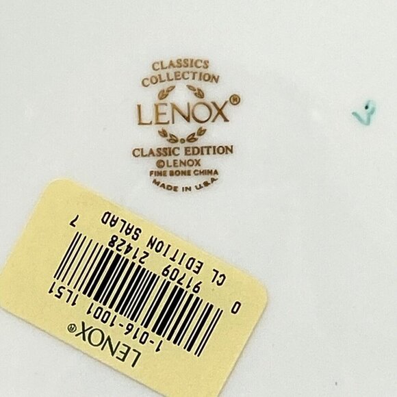 Lenox Classic Modern Dinner Salad Bread & Butter Plates Gold Green Marble Trim - Picture 9 of 12